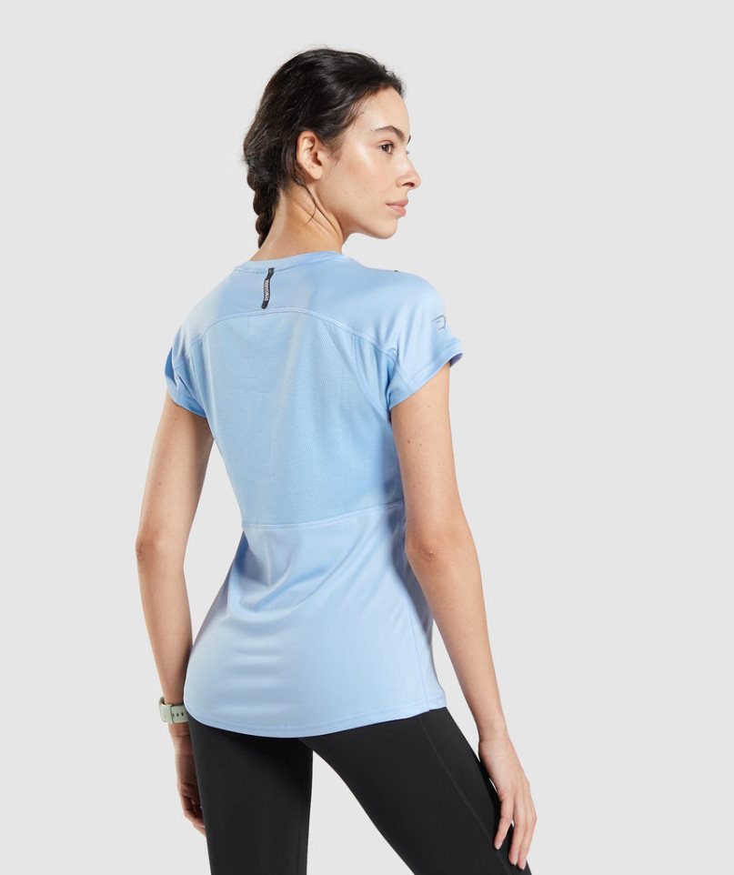 Women's Gymshark Speed T-Shirts Blue | CA 571D60